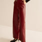 Retro Regular PU Leather Pants