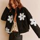 Floral Zipper Fleece Jacket