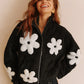Floral Zipper Fleece Jacket