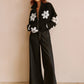 Floral Zipper Fleece Jacket