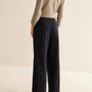 Washed Denim Belted Straight Pants
