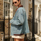 Contrast Collar Versatile Denim Jacket