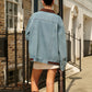 Contrast Collar Versatile Denim Jacket