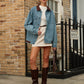 Contrast Collar Versatile Denim Jacket