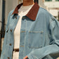 Contrast Collar Versatile Denim Jacket