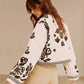 Boheme Printed Lace Up Short Jacket