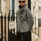 Breasted Wool Coat With Button Tassel Scarf