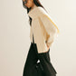 Plain Short Coat With Scarf