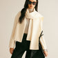 Plain Short Coat With Scarf