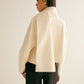 Plain Short Coat With Scarf