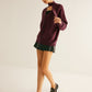 V-Neck Button Knit Outerwear With Scarf
