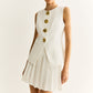Golden Button Piping Vest