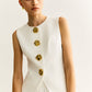Golden Button Piping Vest