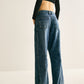 Washed Denim Scimitar Jeans