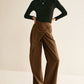 Asymmetrical Mid-Waist Straight Pants
