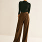Asymmetrical Mid-Waist Straight Pants