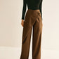 Asymmetrical Mid-Waist Straight Pants