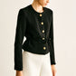 Rope-Belted Button Blazer