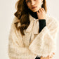 Tie Neck Fuzzy Blazer