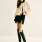 Tie Neck Fuzzy Blazer