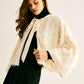 Tie Neck Fuzzy Blazer
