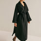 Large Collar Belted Wool Long Coat