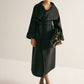 Large Collar Belted Wool Long Coat