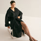 Large Collar Belted Wool Long Coat