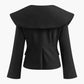 Oversized-Collar Slim Zipper Blazer