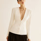 Deep V-Neck Button Slim Blazer