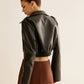 Versatile Crop Faux Leather Jacket