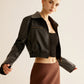 Versatile Crop Faux Leather Jacket