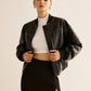 Vintage Zipper PU Leather Short Jacket