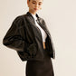 Vintage Zipper PU Leather Short Jacket