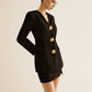 Metal-Button Slim Blazer