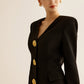 Metal-Button Slim Blazer