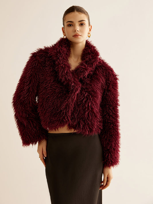 Crop Faux Fur Coat