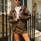 Retro Zipper Pockets PU Leather Jacket
