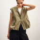 Double Zip Button Loose Vest