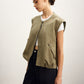Double Zip Button Loose Vest