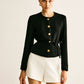 Rope-Belted Button Blazer
