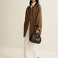 Contrast Collar Button Wool Coat