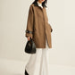 Contrast Collar Button Wool Coat