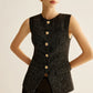 Elegant Breasted Piping Split Vest