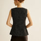 Elegant Breasted Piping Split Vest