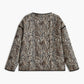 Contrast Trim Leopard Printed Winter Coat
