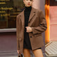 Suede Button Lapel Blazer
