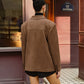 Suede Button Lapel Blazer