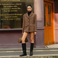Suede Button Lapel Blazer