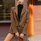 Suede Button Lapel Blazer